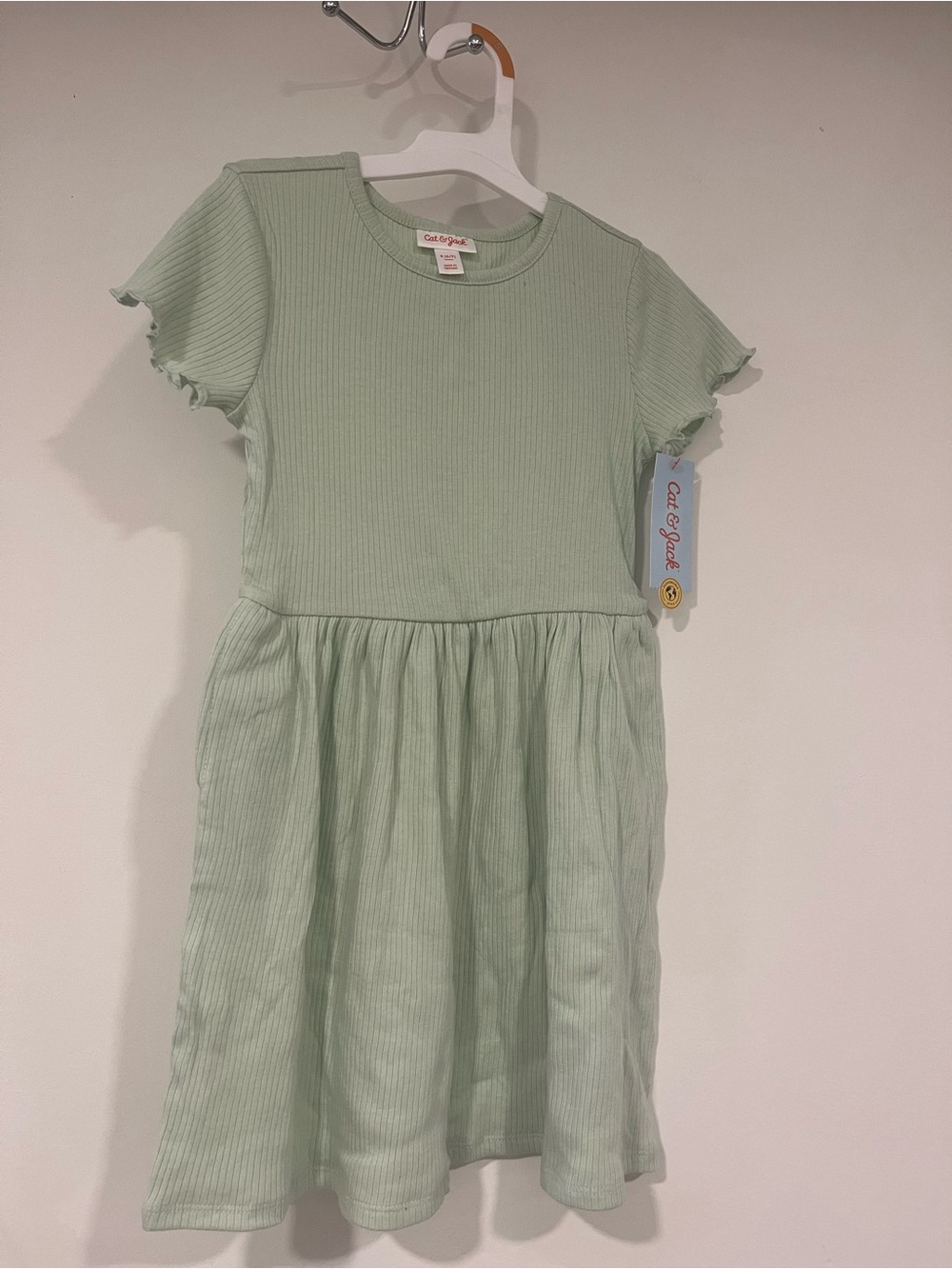 Cat & Jack Mint Green Ribbed Short Sleeve Dress